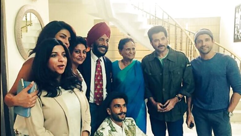 Snapshot: 'Dil Dhadakne Do' stars meet legendary sprinter Milkha Singh