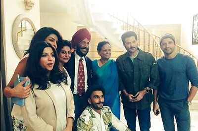 Snapshot: 'Dil Dhadakne Do' stars meet legendary sprinter Milkha Singh