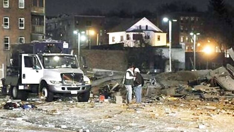 Gas explosion levels buildings in New England; 18 hurt