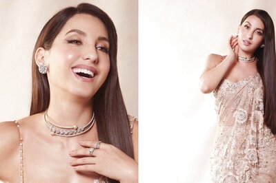 This Time In White, Nora Fatehi Looks Perfect In Sequinned Saree