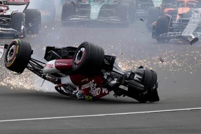 Watch: China’s Zhou Guanyu Caught in Horror Crash at British Grand Prix
