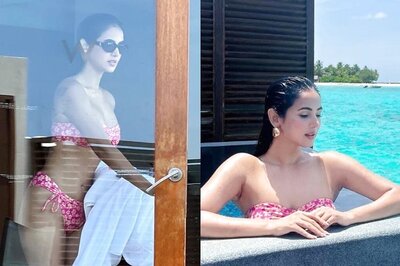 Sexy! Sonal Chauhan Oozes Hotness In Pink Printed Bikini As She Enjoys Vacation In Maldives; Photos