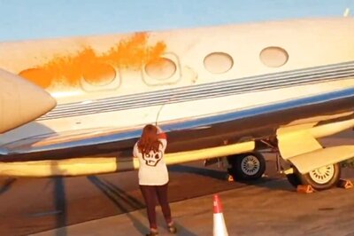 Climate Activists Target Taylor Swift's Private Jet, Spray Paint Planes At London's Stansted Airport | Video