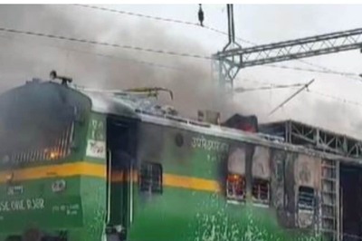 Odisha: Maintenance Train Engine Catches Fire in Dhenkanal