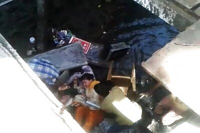 BJP MP Poonamben Maadam Falls In Drain During Demolition Drive