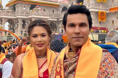 Randeep Hooda Arrives For Ram Mandir Consecration Ceremony At Ayodhya With Wife Lin Laishram