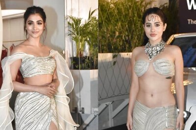 Sexy Pooja Hegde Flaunts Long Toned Legs In Thigh High Slit Dress, Trolls Drag Urfi Javed