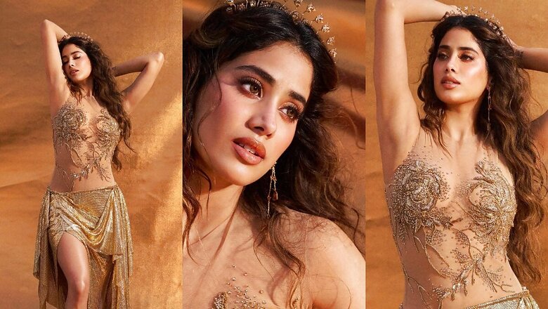 Sexy! Janhvi Kapoor Flaunts Curves, Sizzles In A Thigh-High Slit Golden Skirt, Hot Photos Go Viral