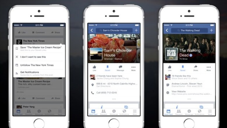 Facebook launches Save feature, lets users bookmark links, places, movies, TV, music for later use