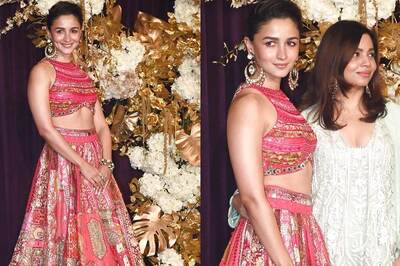 Alia Bhatt Re-Wears Her Mehendi Lehenga At Manish Malhotra Diwali Party