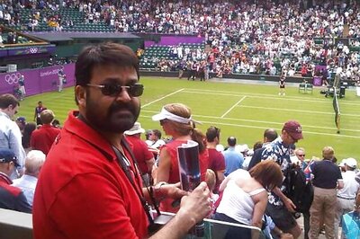 Mohanlal and Allu Arjun at the London Olympics
